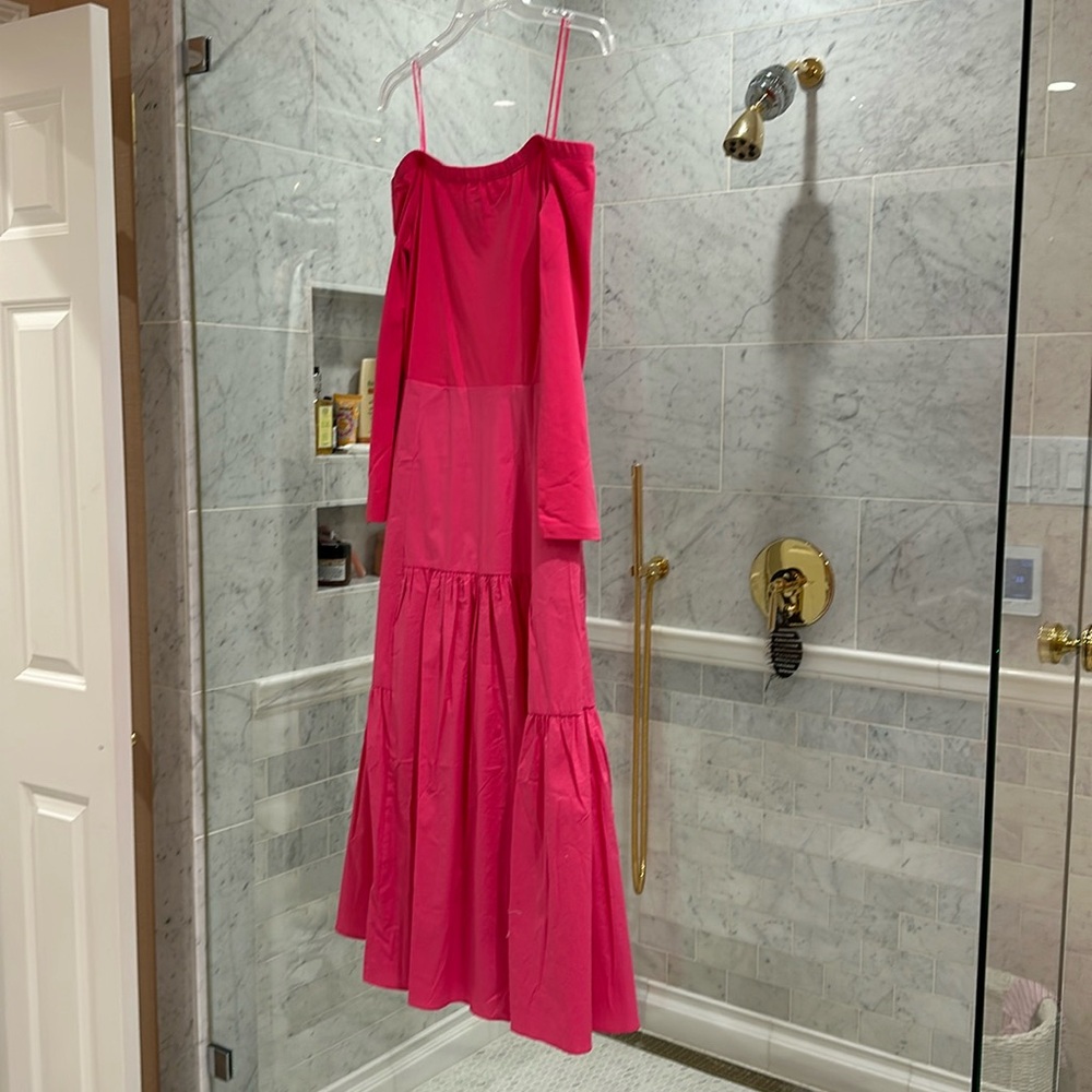 Tuckernuck pink off the shoulder midi dress pink - Med